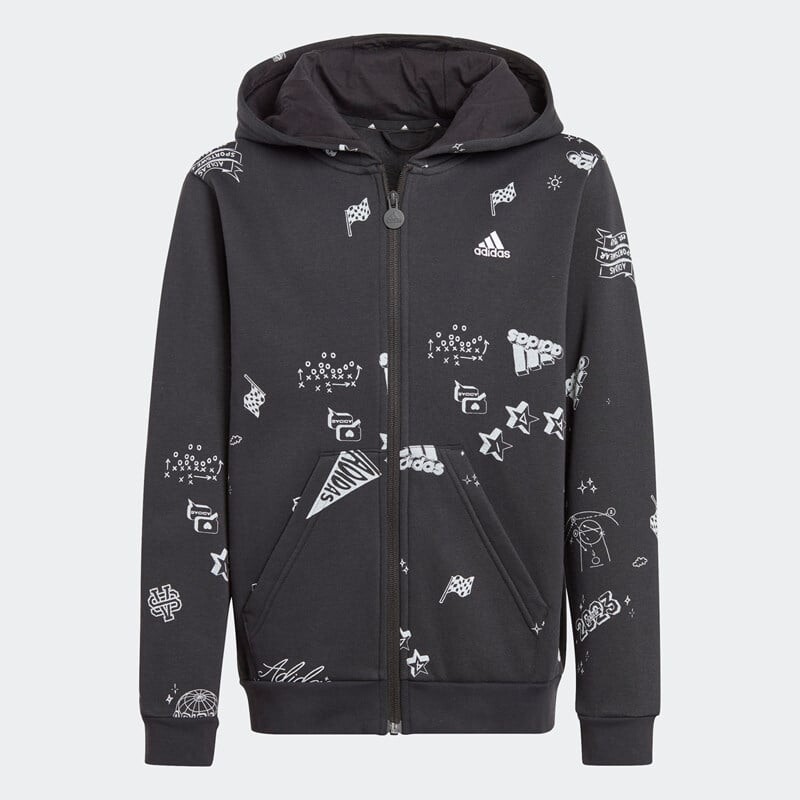 Детская толстовка бренда Love со сплошным принтом и молнией во всю длину Adidas, белый
Детская толстовка бренда Love со сплошным принтом и молнией во всю длину Adidas, белый