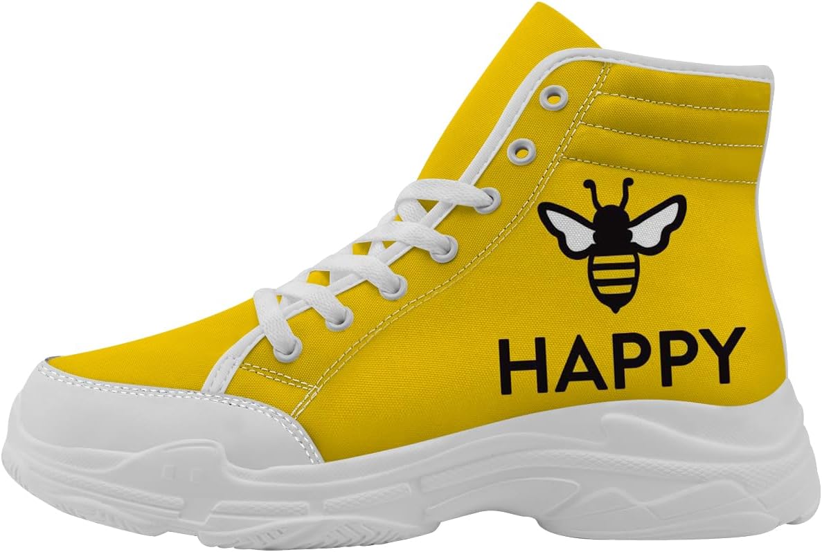 Высокие кеды Bee для женщин и мужчин, на шнуровке, из холщовой ткани, теннисные туфли, подарок для нее и для него Quorax, белый/черный/желтый
Высокие кеды Bee для женщин и мужчин, на шнуровке, из холщовой ткани, теннисные туфли, подарок для нее и для него Quorax, белый/черный/желтый