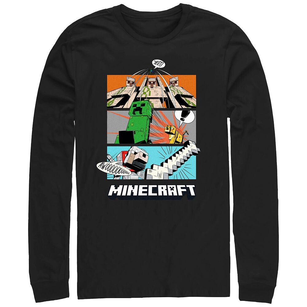 Мужская футболка с графической панелью «Сцены Minecraft» Licensed Character, черный 
Мужская футболка с графической панелью «Сцены Minecraft» Licensed Character, черный