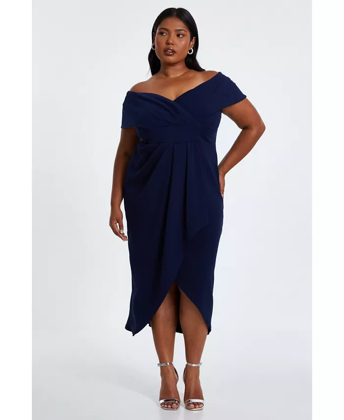 Женское платье миди с плиссировкой и вырезом Бардо QUIZ, синий
Женское платье миди с плиссировкой и вырезом Бардо QUIZ, синий