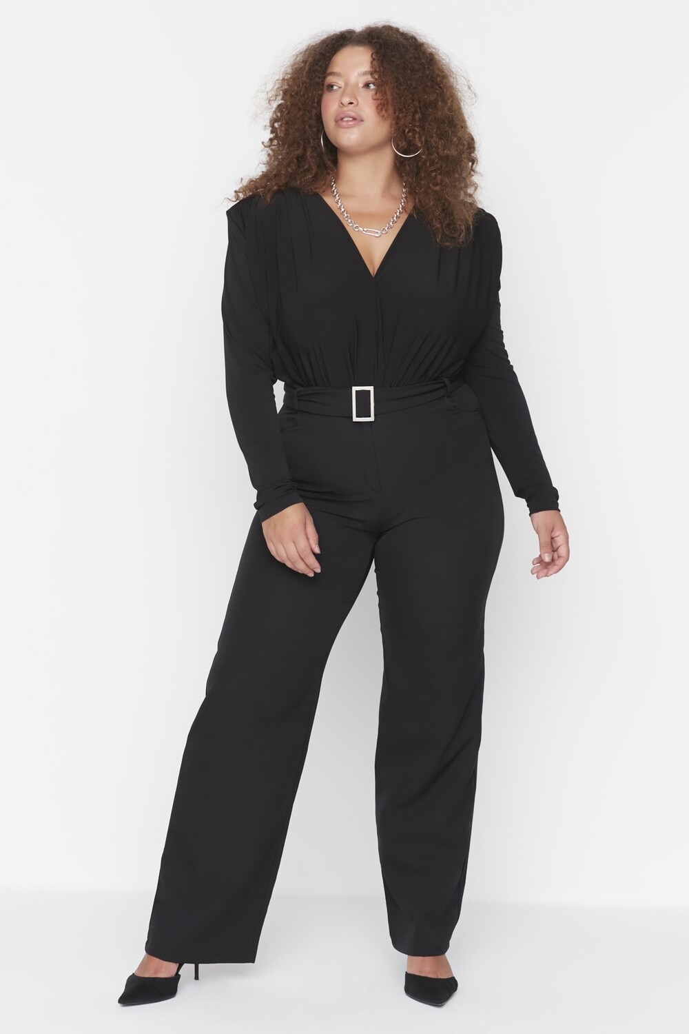 Брюки больших размеров – черные – широкие штанины Trendyol, черный
Брюки больших размеров – черные – широкие штанины Trendyol, черный