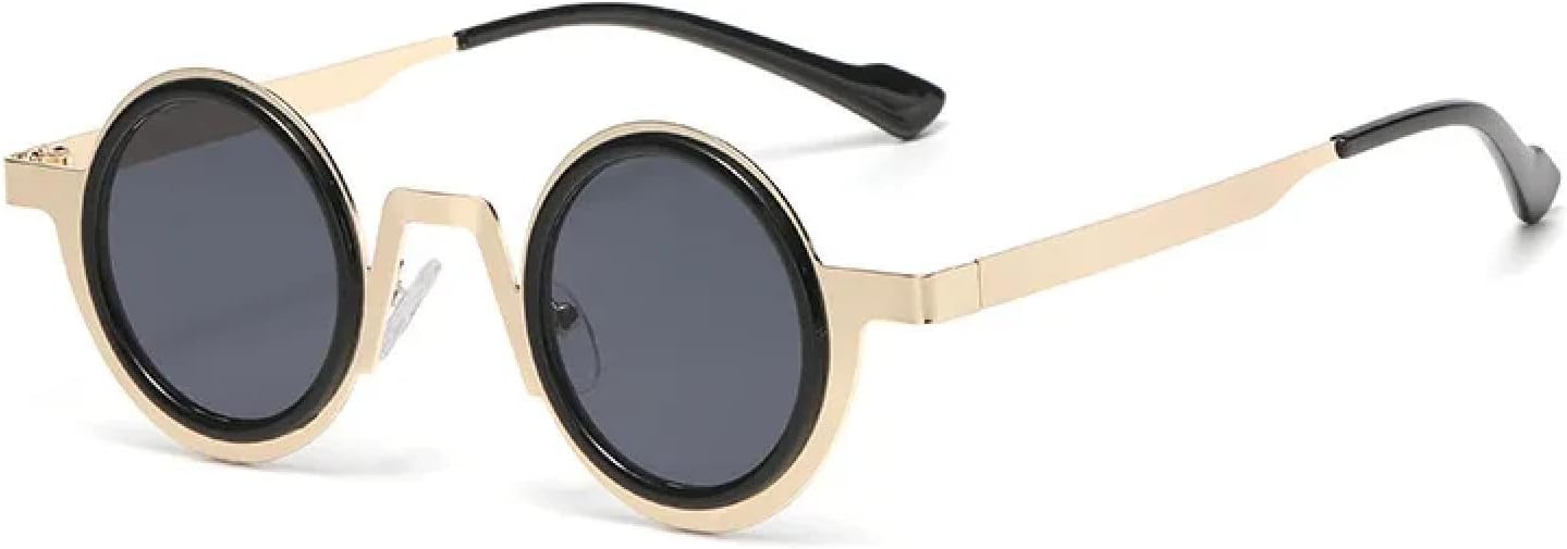 Ретро маленькие круглые солнцезащитные очки в стиле панк с металлическим покрытием для женщин и мужчин, защита от УФ-излучения UV400, прозрачные линзы, двухцветная оправа TVTBBVV, Golden Black Gray
Ретро маленькие круглые солнцезащитные очки в стиле панк с металлическим покрытием для женщин и мужчин, защита от УФ-излучения UV400, прозрачные линзы, двухцветная оправа TVTBBVV, Golden Black Gray