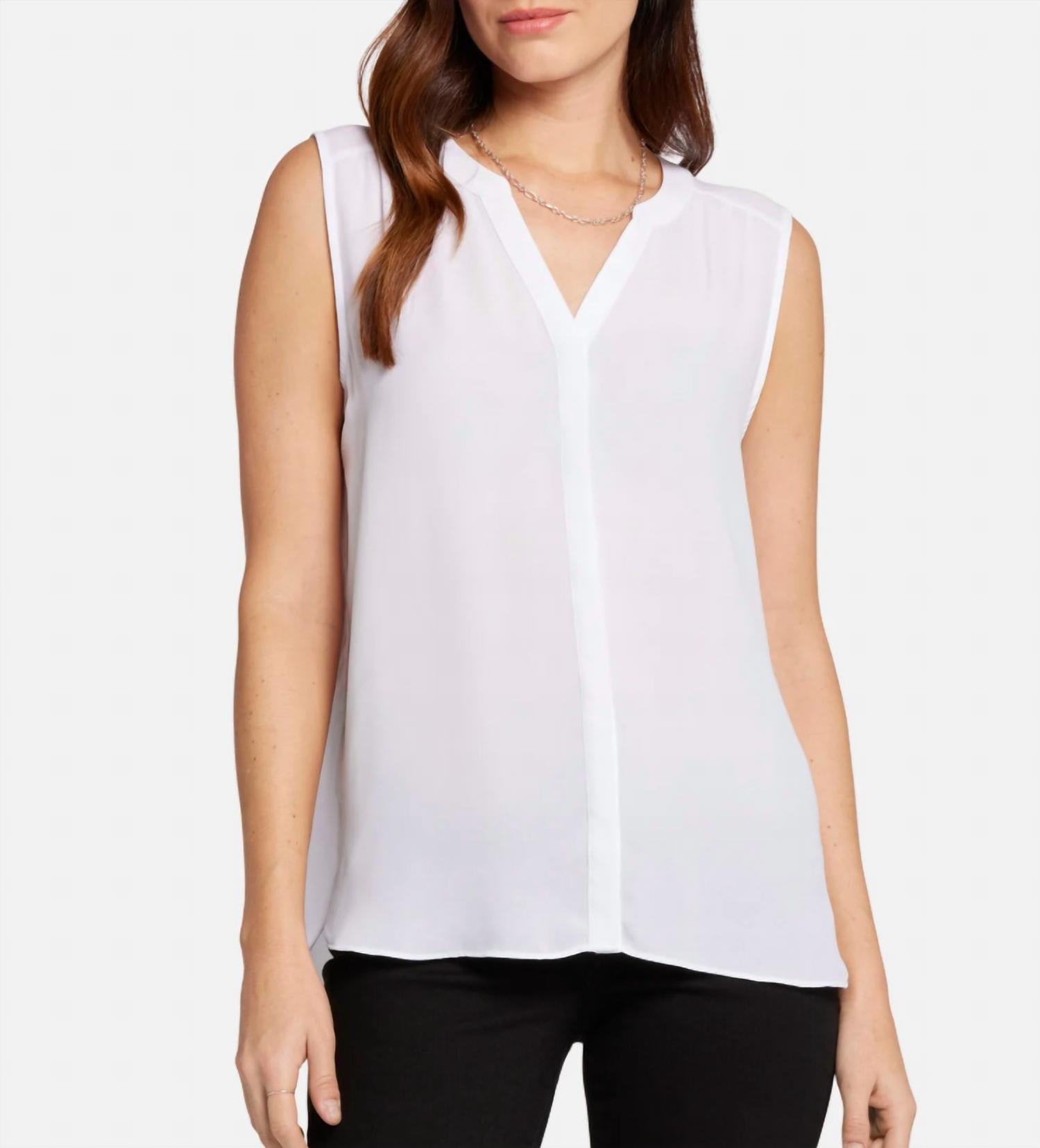 Блузка без рукавов с защипами в оптическом белом NYDJ
Блузка без рукавов с защипами в оптическом белом NYDJ