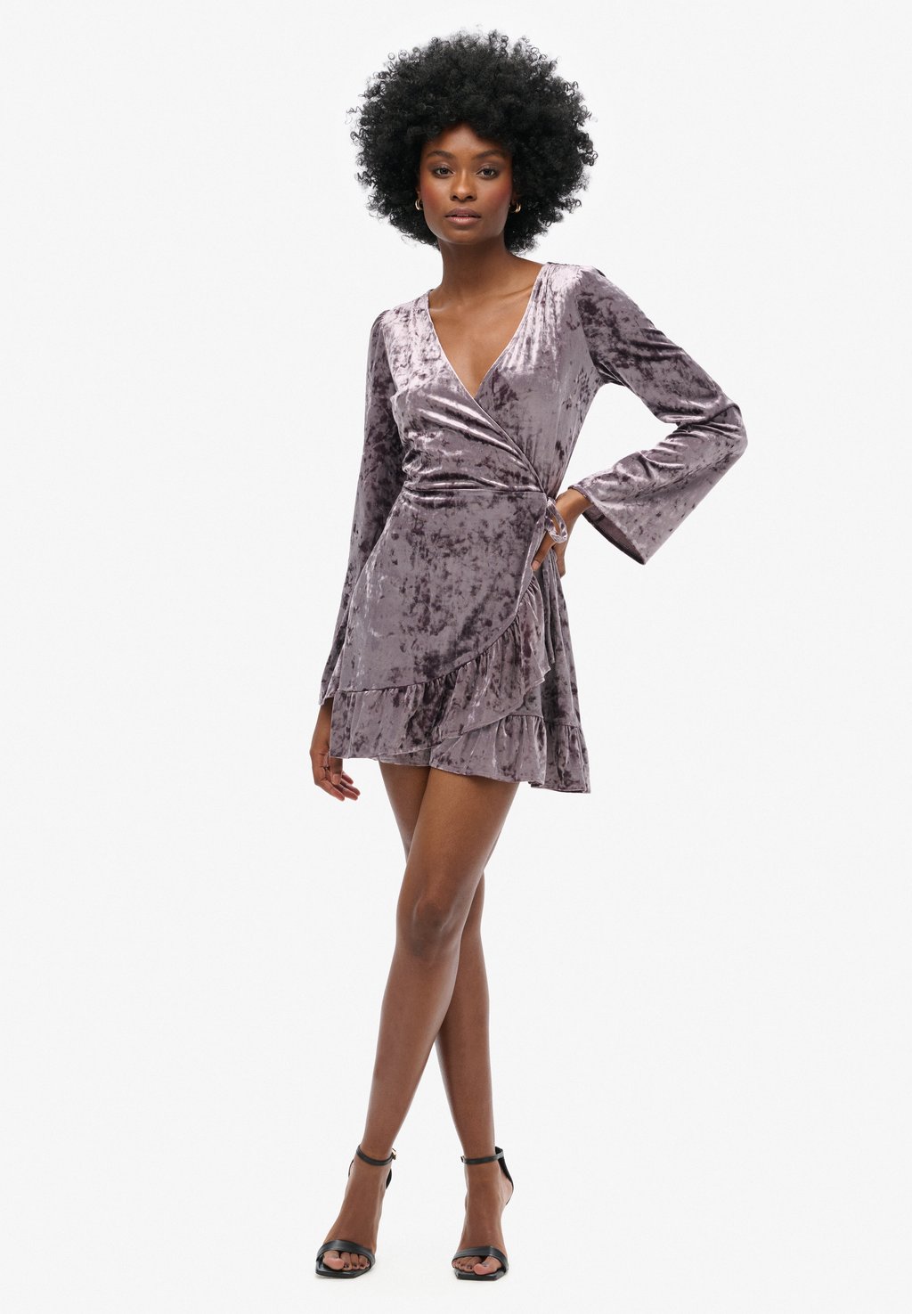 Коктейльное платье / Вечернее платье WRAP MINI Superdry, серый 
Коктейльное платье / Вечернее платье WRAP MINI Superdry, серый