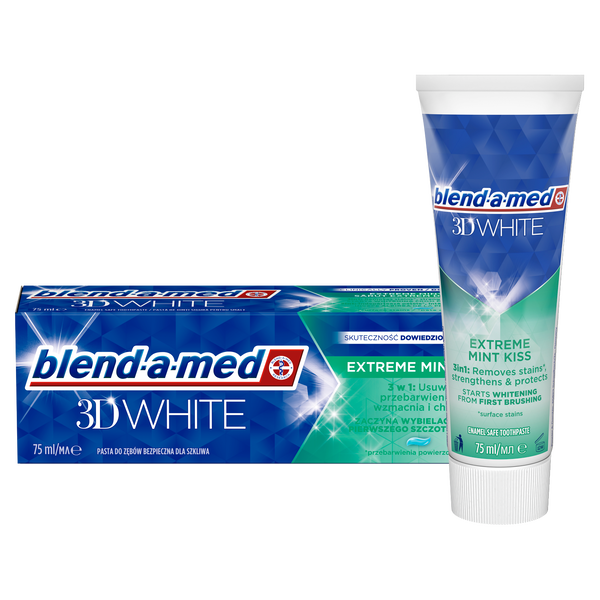 Зубная паста, 75 мл Blend-A-Med 3D white extreme mint kiss
Зубная паста, 75 мл Blend-A-Med 3D white extreme mint kiss