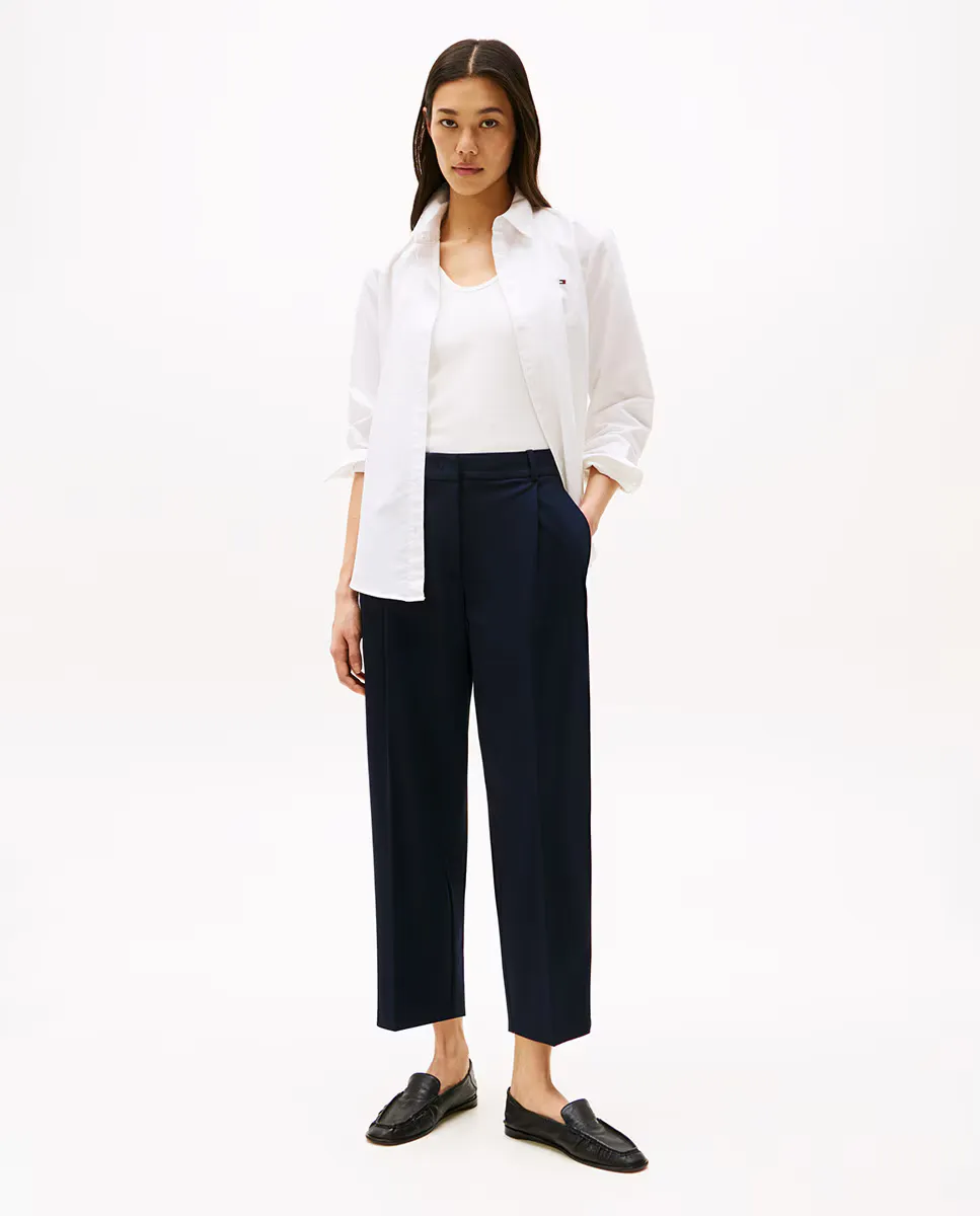 Женские брюки китайского кроя с сужающимся силуэтом Tapered Tommy Hilfiger, темно-синий
Женские брюки китайского кроя с сужающимся силуэтом Tapered Tommy Hilfiger, темно-синий