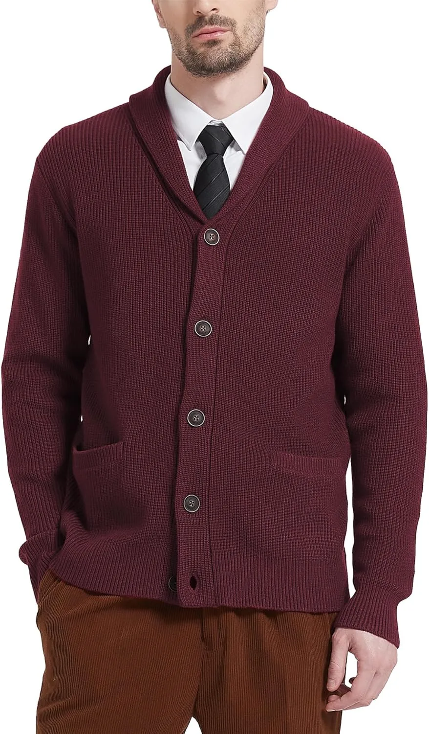 Мужской кардиган Kallspin из шерстяной смеси с воротником-шалью и карманами
Мужской кардиган Kallspin из шерстяной смеси с воротником-шалью и карманами