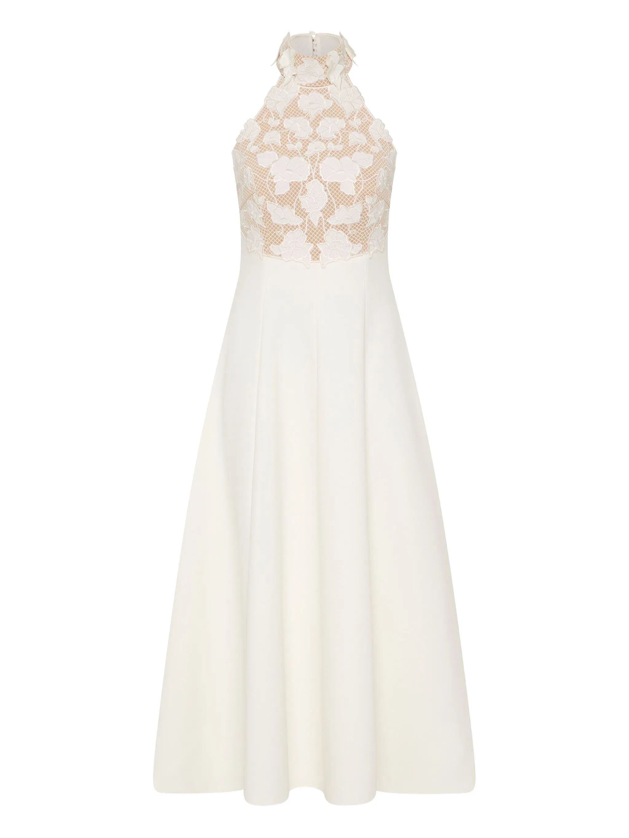 Кружевное платье миди с вырезом халтер Rebecca Vallance, белый
Кружевное платье миди с вырезом халтер Rebecca Vallance, белый