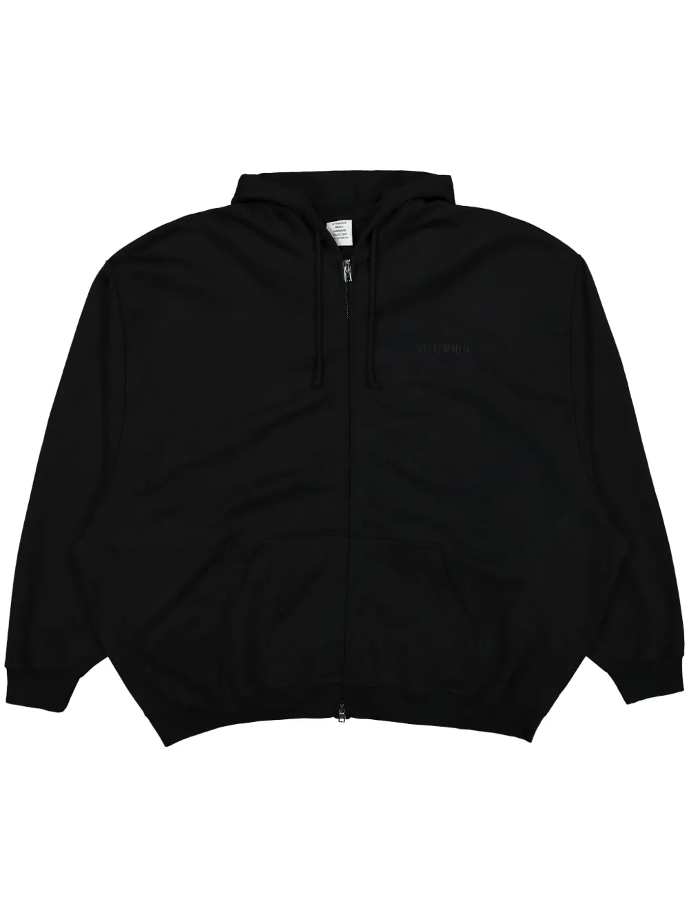 Худи на молнии с вышитым логотипом VETEMENTS, черный
Худи на молнии с вышитым логотипом VETEMENTS, черный