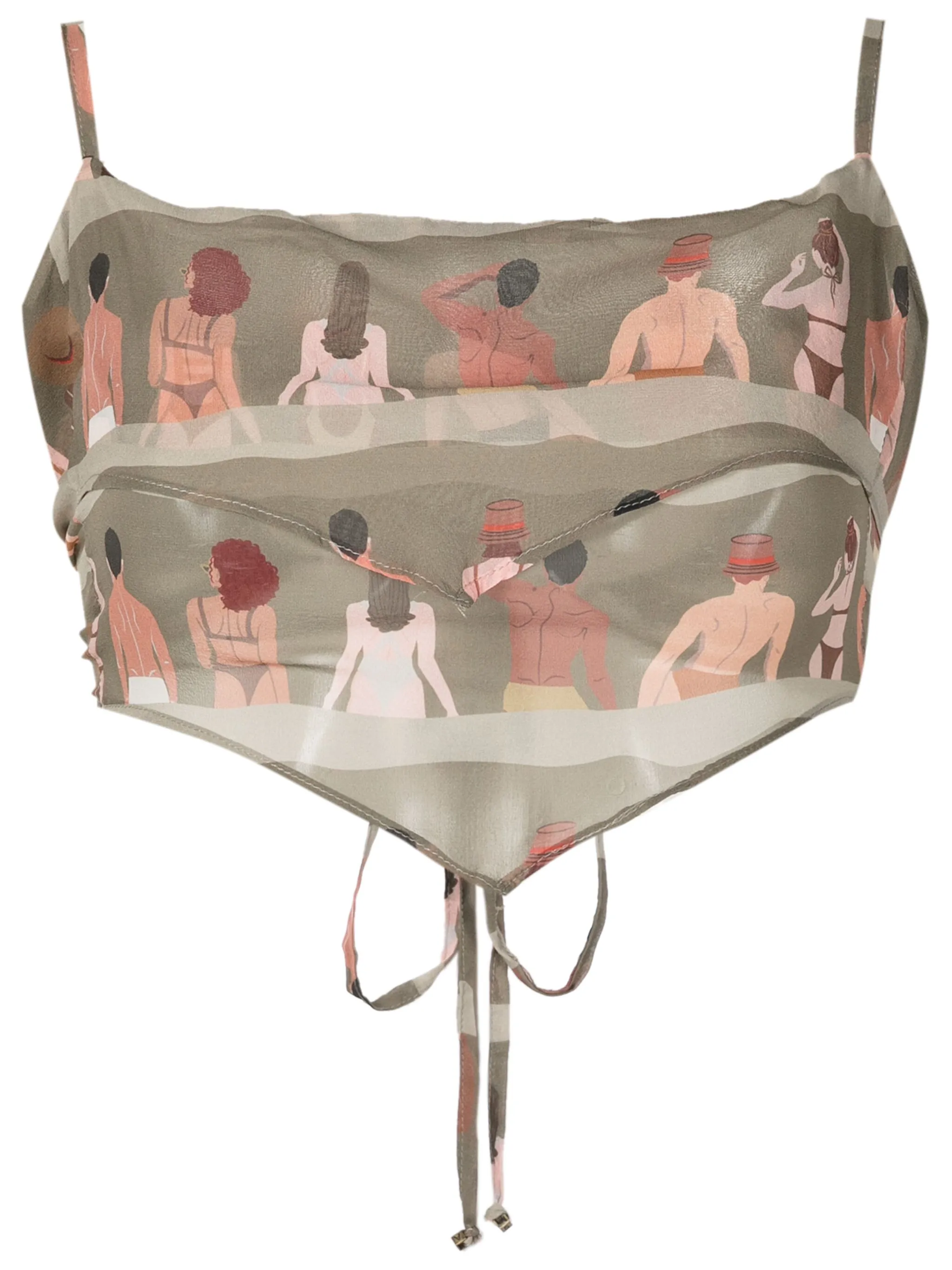 Укороченный шелковый топ с графичным принтом Amir Slama, коричневый
Укороченный шелковый топ с графичным принтом Amir Slama, коричневый