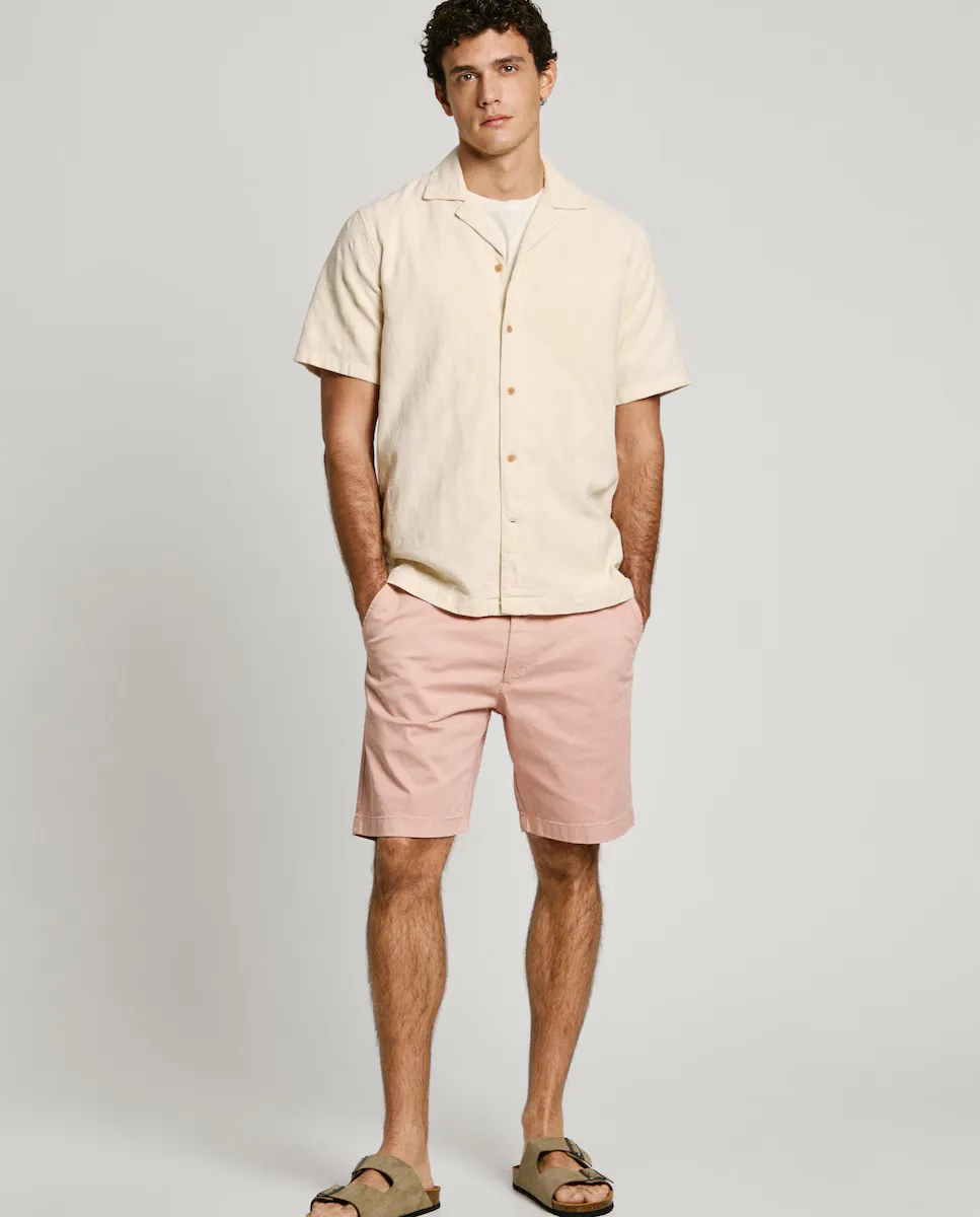 Мужские шорты-бермуды чинос из твиловой ткани Pepe Jeans, цвет Rosa 
Мужские шорты-бермуды чинос из твиловой ткани Pepe Jeans, цвет Rosa