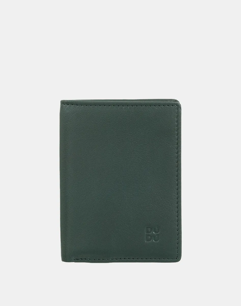 Маленький мужской кошелек Dudu из телячьей кожи наппа с визитницей, зеленый