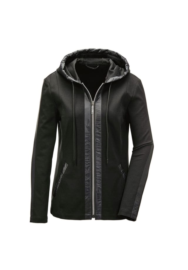 Короткий размер: удобная куртка для отдыха с капюшоном Goldner, черный
Короткий размер: удобная куртка для отдыха с капюшоном Goldner, черный