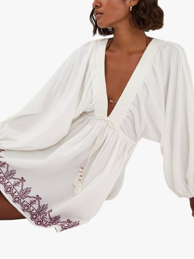 Вышитое пляжное мини-платье-накидка Accessorize, Ivory
Вышитое пляжное мини-платье-накидка Accessorize, Ivory