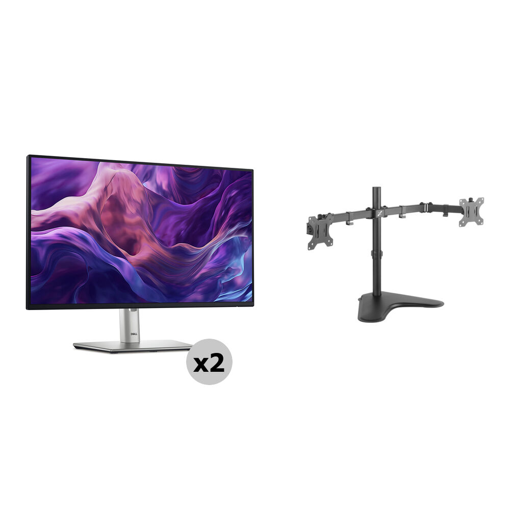 Комплект из двух мониторов Dell P2425H 24 дюйма и подставки
Комплект из двух мониторов Dell P2425H 24 дюйма и подставки