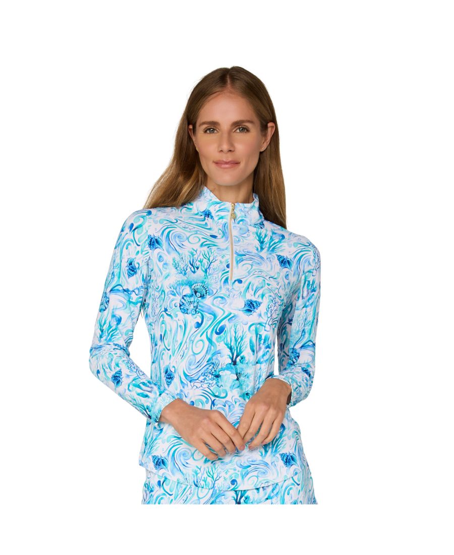 Топ с длинными рукавами и воротником-стойкой от G Lifestyle G Lifestyle Clothing, Blue coral reef
Топ с длинными рукавами и воротником-стойкой от G Lifestyle G Lifestyle Clothing, Blue coral reef