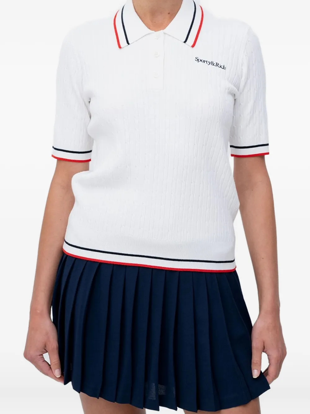 Рубашка поло фактурной вязки Sporty & Rich
Рубашка поло фактурной вязки Sporty & Rich
