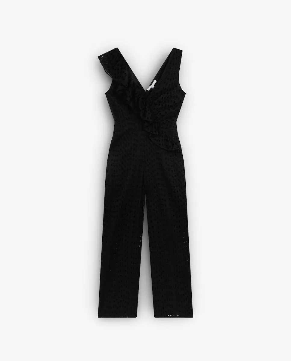 Женский хлопковый комбинезон с воланами Scalpers, черный
Женский хлопковый комбинезон с воланами Scalpers, черный