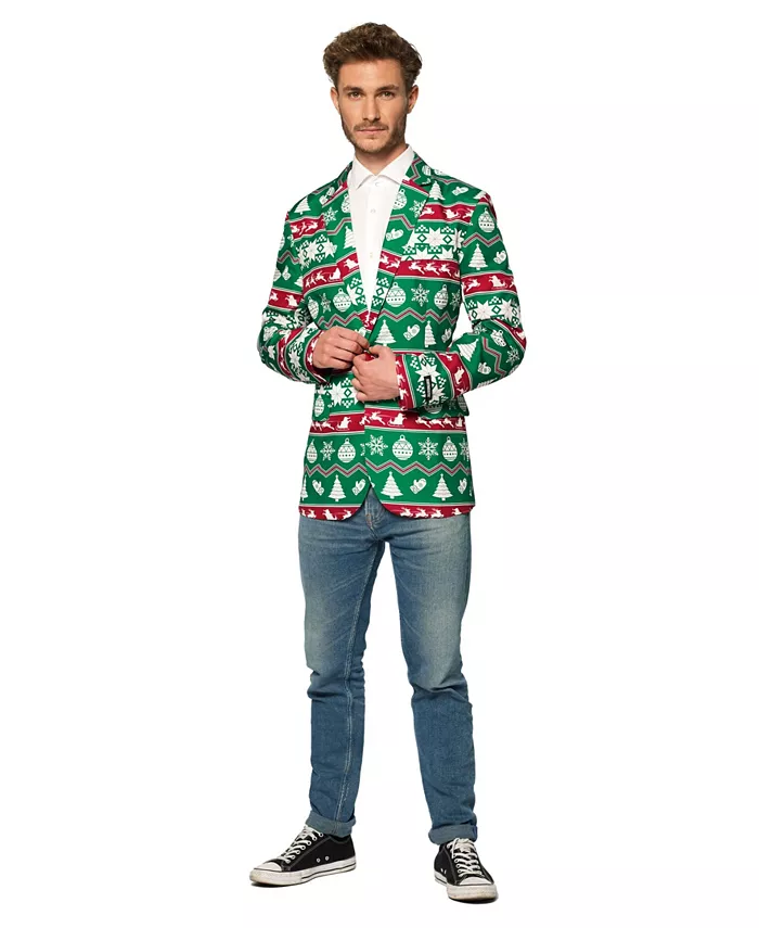 Мужской рождественский блейзер - X-Mas Festive Nordic Slim Fit - зеленый - белый Suitmeister
Мужской рождественский блейзер - X-Mas Festive Nordic Slim Fit - зеленый - белый Suitmeister