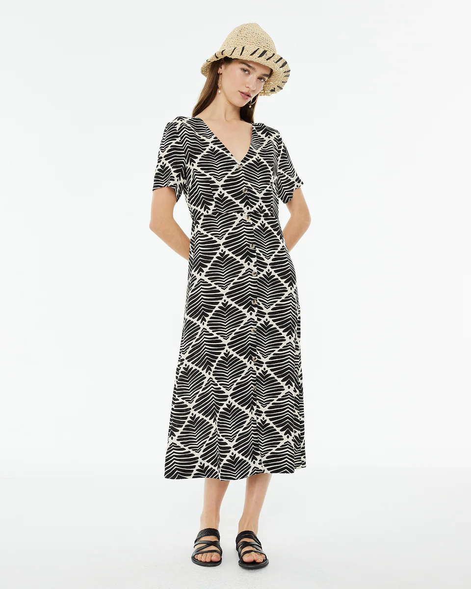 Миди-платье с геометрическим двухцветным принтом System Action, черный
Миди-платье с геометрическим двухцветным принтом System Action, черный