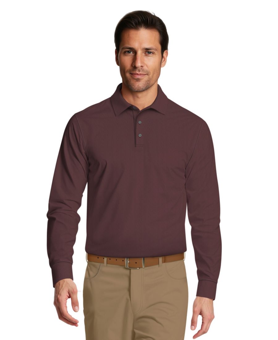 Мужская поло-рубашка для гольфа с длинными рукавами и узором гусиная лапка PGA TOUR, Zinfandel
Мужская поло-рубашка для гольфа с длинными рукавами и узором гусиная лапка PGA TOUR, Zinfandel