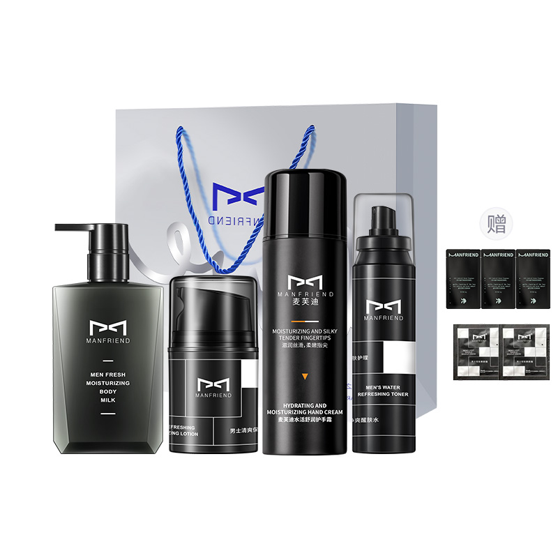 Мужской набор для увлажнения кожи на осень-зиму из четырёх средств MANFRIEND, Fall Winter 4-Piece Set (Body Lotion+Hydrating Hand Cream+Hydrating Moisturizing Lotion+Hydrating Toner)
Мужской набор для увлажнения кожи на осень-зиму из четырёх средств MANFRIEND, Fall Winter 4-Piece Set (Body Lotion+Hydrating Hand Cream+Hydrating Moisturizing Lotion+Hydrating Toner)