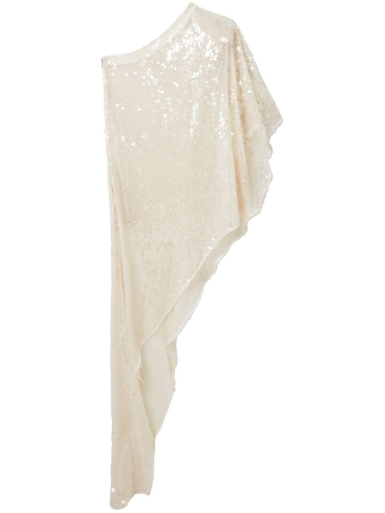 Stella McCartney платье с одним рукавом и пайетками, нейтральный 
Stella McCartney платье с одним рукавом и пайетками, нейтральный