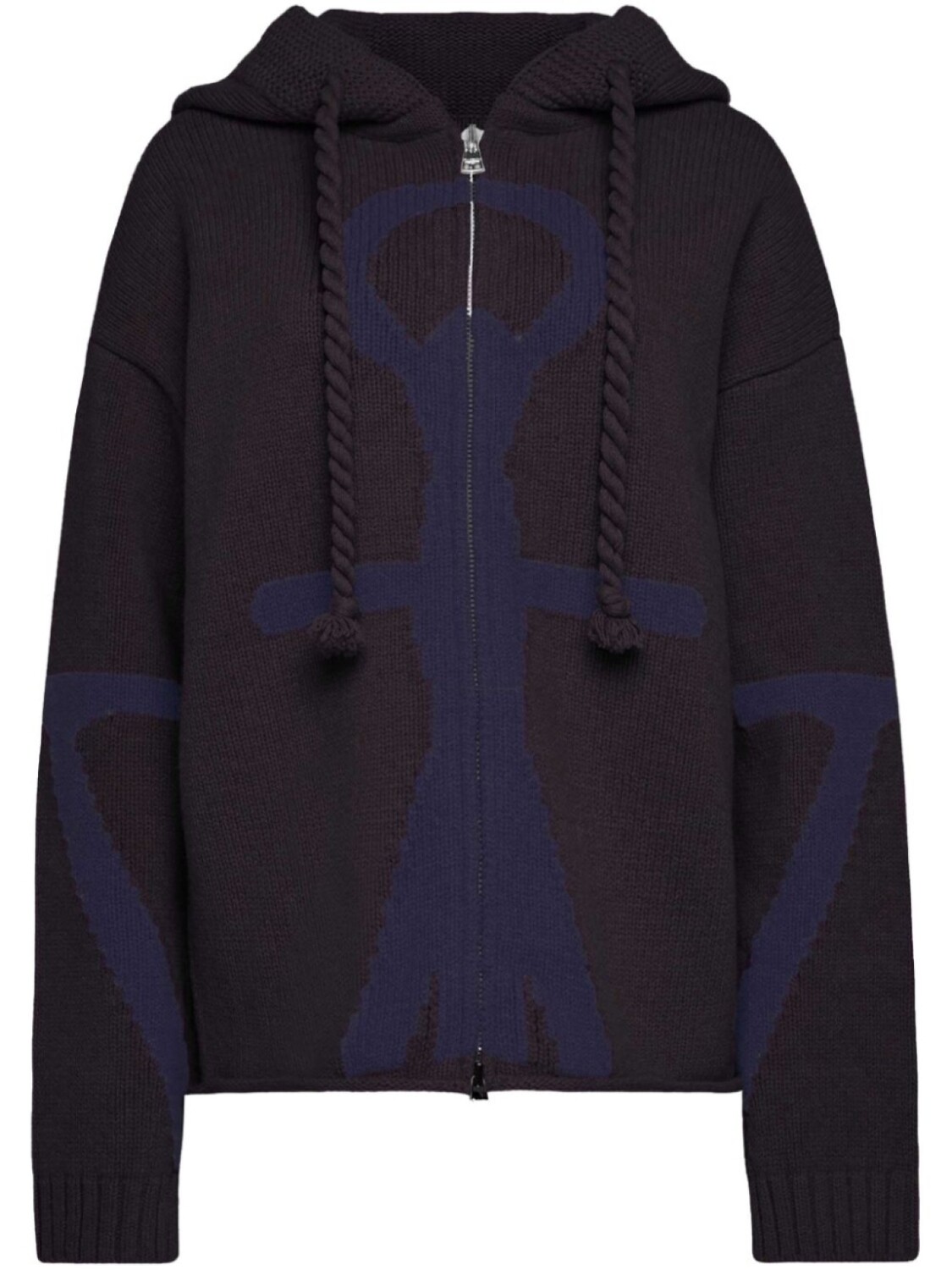 Толстовка с капюшоном Anchor-intarsia JW Anderson, черный 
Толстовка с капюшоном Anchor-intarsia JW Anderson, черный