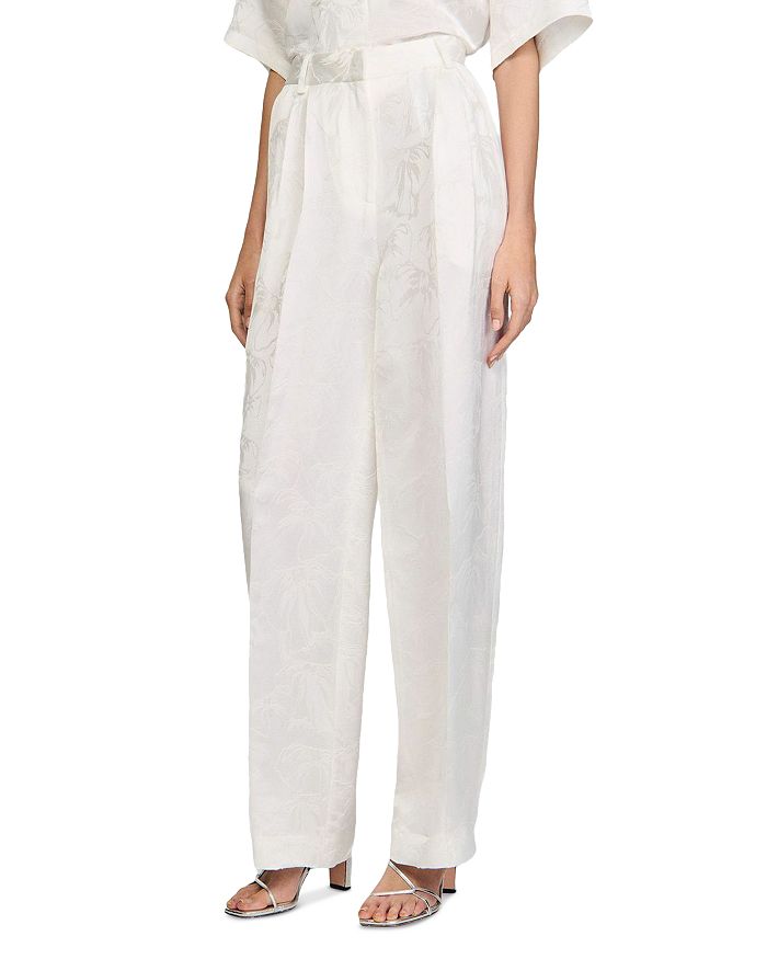 Жаккардовые брюки с цветочным узором Sandro, белый
Жаккардовые брюки с цветочным узором Sandro, белый