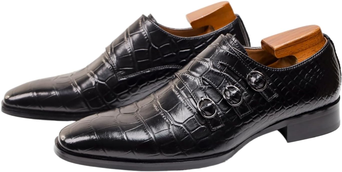 Мужские туфли оксфорды из натуральной кожи с текстурой и металлическими пряжками, удобные лоферы с заостренным носком, подходящие для бизнеса, свадеб и офиса Negyanme, черный
Мужские туфли оксфорды из натуральной кожи с текстурой и металлическими пряжками, удобные лоферы с заостренным носком, подходящие для бизнеса, свадеб и офиса Negyanme, черный