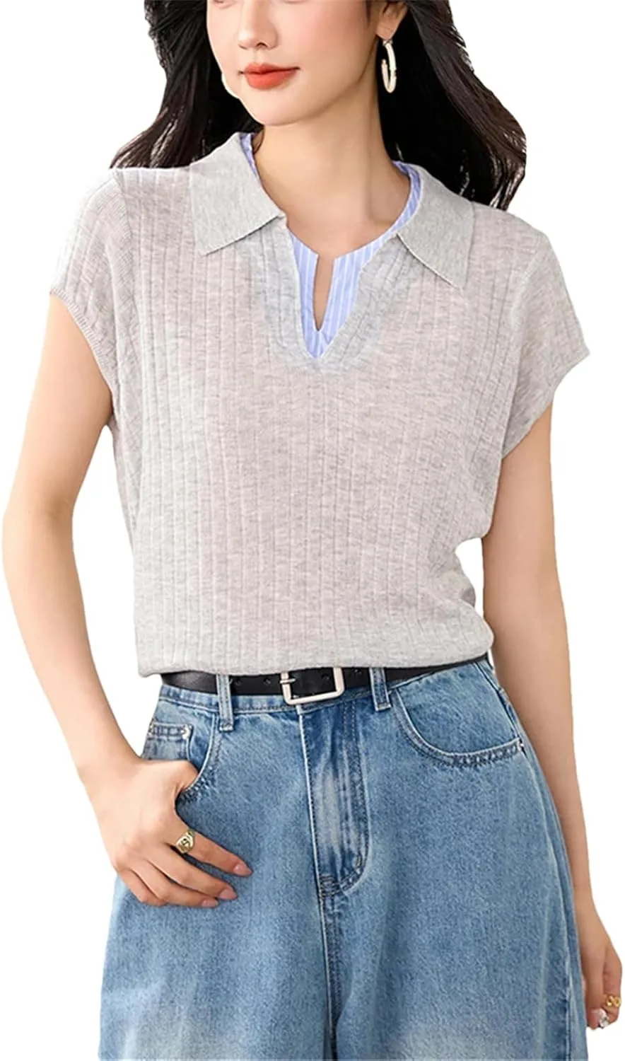 Женская летняя вязаная поло 2025 Casual короткий рукав
Женская летняя вязаная поло 2025 Casual короткий рукав