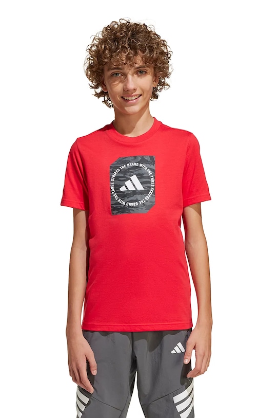 Детская хлопковая футболка Adidas, красный
Детская хлопковая футболка Adidas, красный