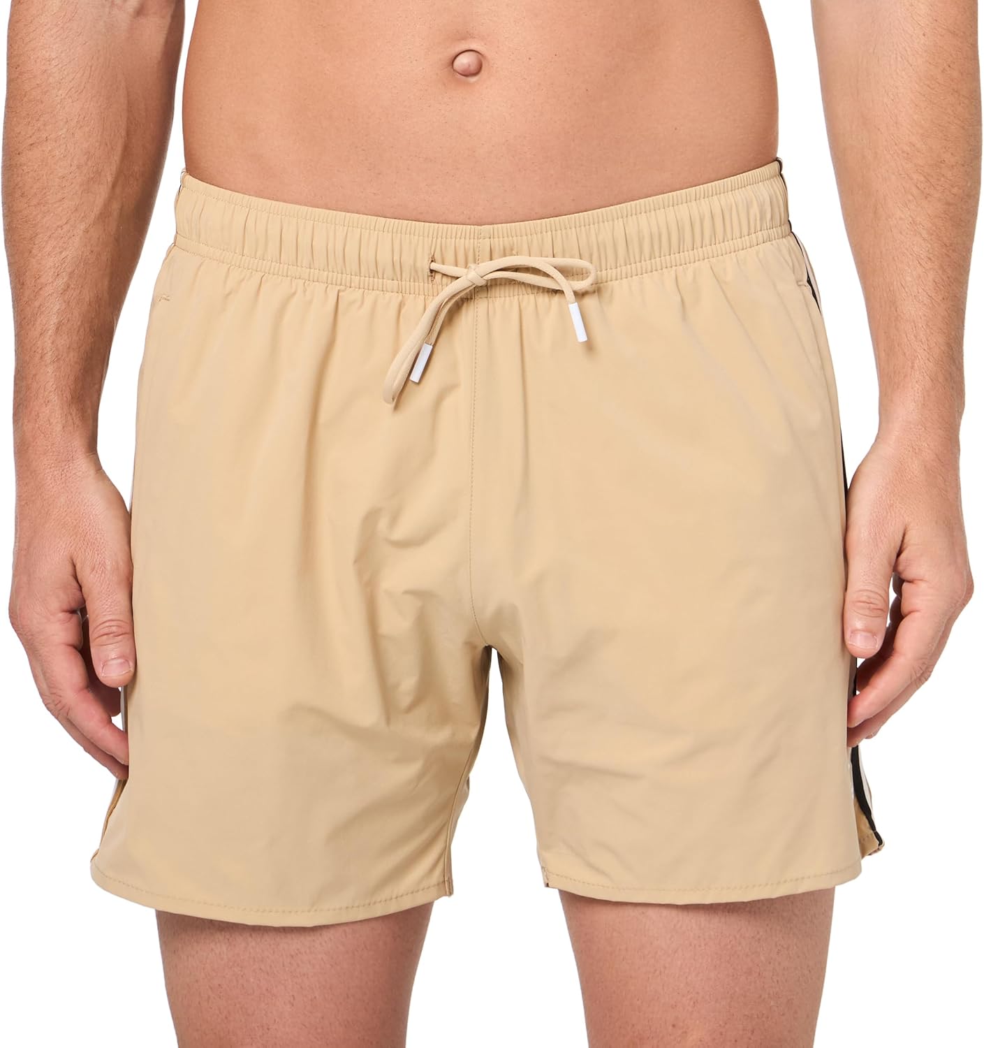 Мужские однотонные плавки-шорты BOSS с культовыми полосками по бокам, Dessert Beige
Мужские однотонные плавки-шорты BOSS с культовыми полосками по бокам, Dessert Beige