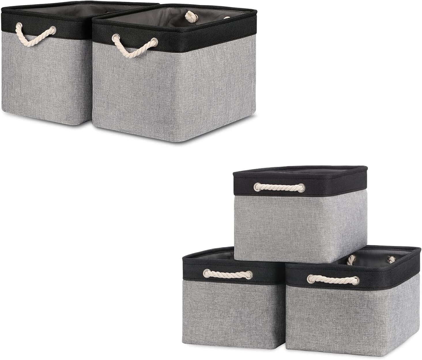 Набор корзин Bidtakay Тканевые корзины для хранения - черные и серые корзины в комплекте из 2 больших корзин 16 x 11,8 x 11,8 дюймов + 3 средних корзины 15 x 11 x 9,5 дюймов для шкафа, полок, Grey
Набор корзин Bidtakay Тканевые корзины для хранения - черные и серые корзины в комплекте из 2 больших корзин 16 x 11,8 x 11,8 дюймов + 3 средних корзины 15 x 11 x 9,5 дюймов для шкафа, полок, Grey