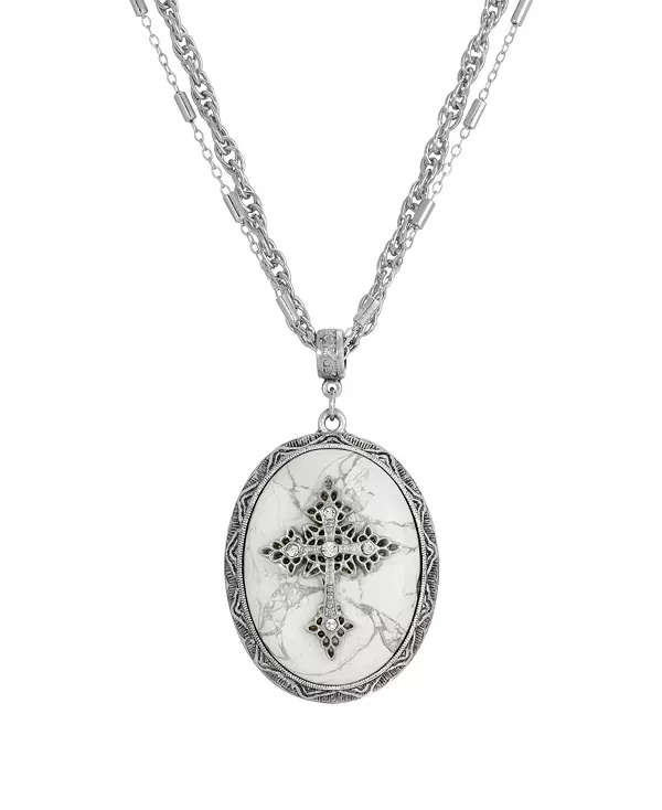 Ожерелье из белого овального креста с оловянным хаулитом Symbols Of Faith, white
Ожерелье из белого овального креста с оловянным хаулитом Symbols Of Faith, white