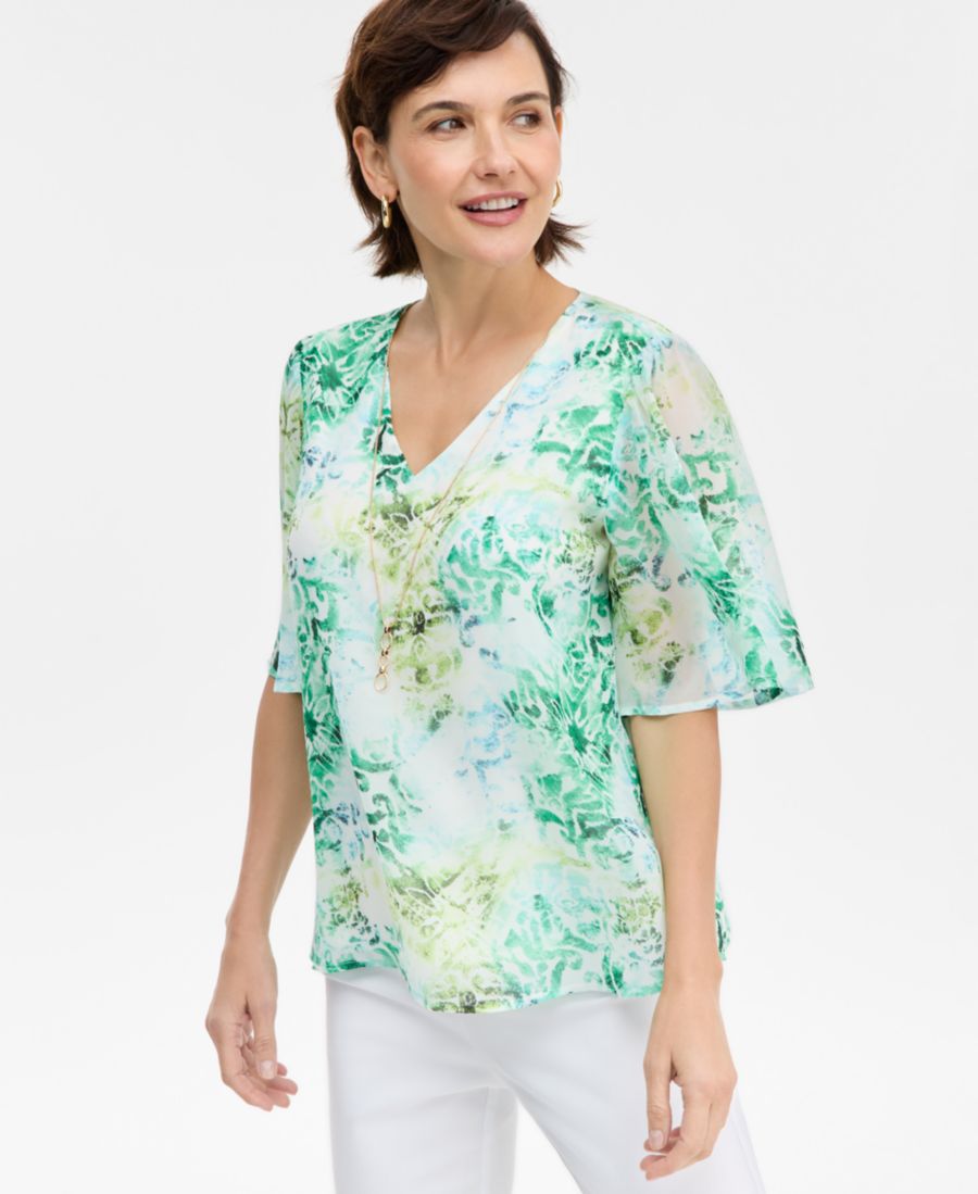 Женский топ с принтом и ожерельем JM Collection, Abndnt Green Combo
Женский топ с принтом и ожерельем JM Collection, Abndnt Green Combo