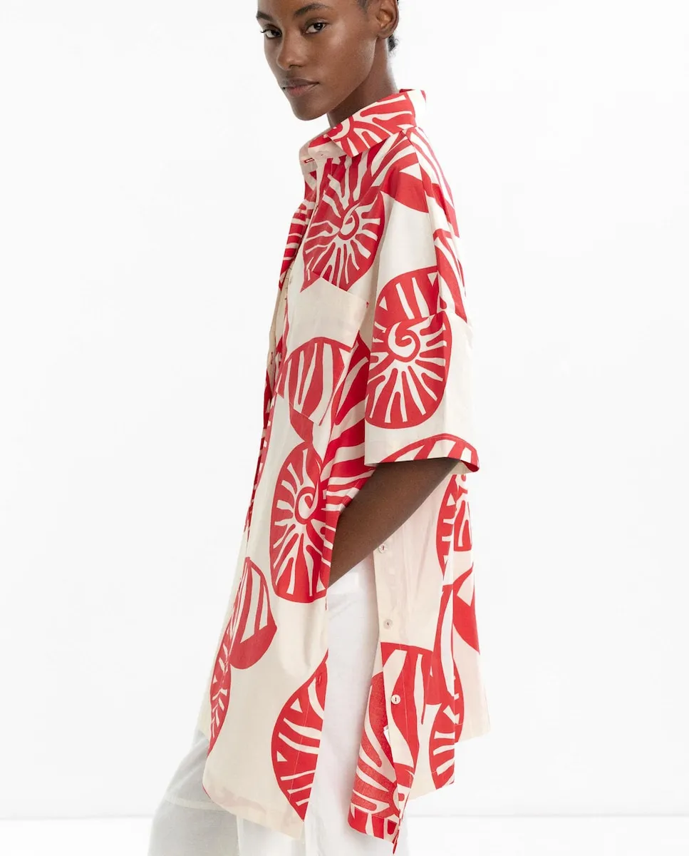 Женская футболка оверсайз 100% хлопок с принтом ракушек Parfois, белый/красный
Женская футболка оверсайз 100% хлопок с принтом ракушек Parfois, белый/красный