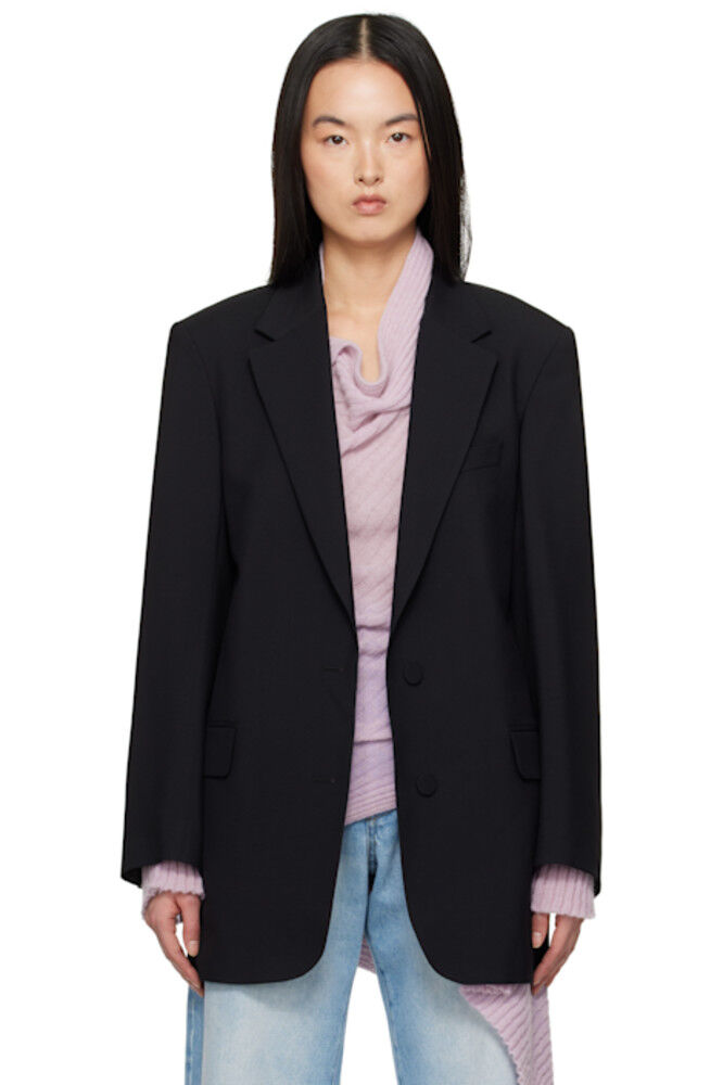 Черный блейзер из шерсти и мохера Dries Van Noten
Черный блейзер из шерсти и мохера Dries Van Noten