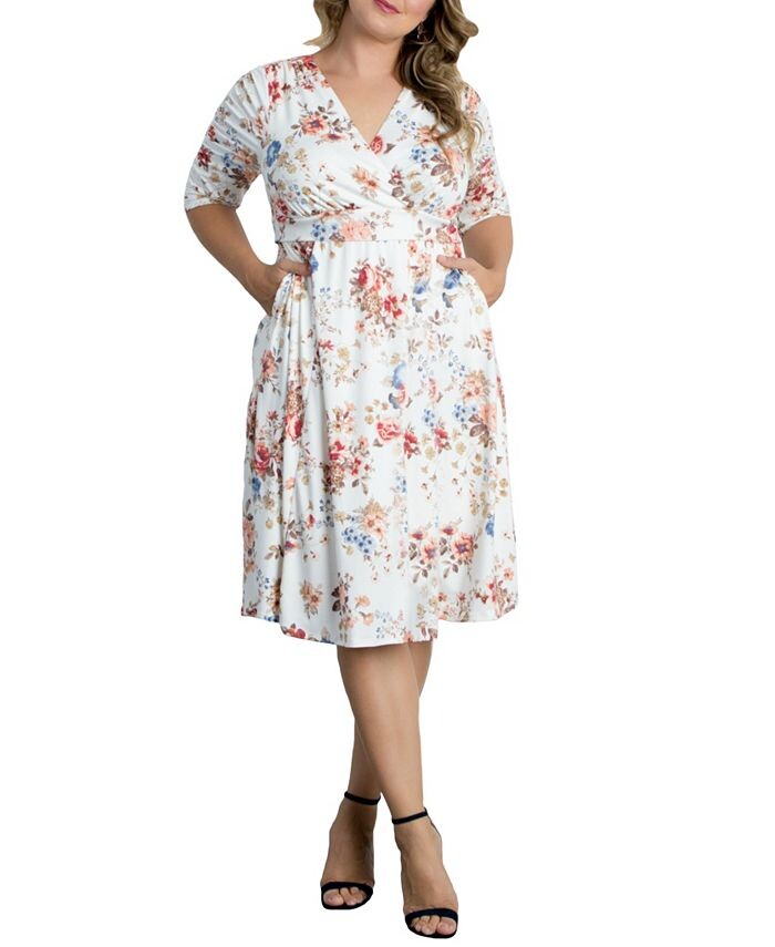 Женское платье миди больших размеров Gabriella со складками и карманами Kiyonna, белый
Женское платье миди больших размеров Gabriella со складками и карманами Kiyonna, белый