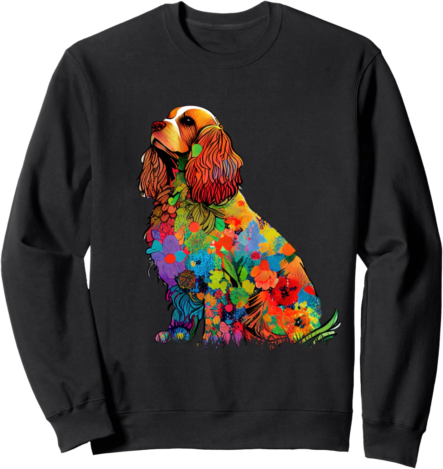 Яркая толстовка с принтом спаниеля и цветочного узора Colorful Floral Spaniel Dog Art Pattern, черный
Яркая толстовка с принтом спаниеля и цветочного узора Colorful Floral Spaniel Dog Art Pattern, черный