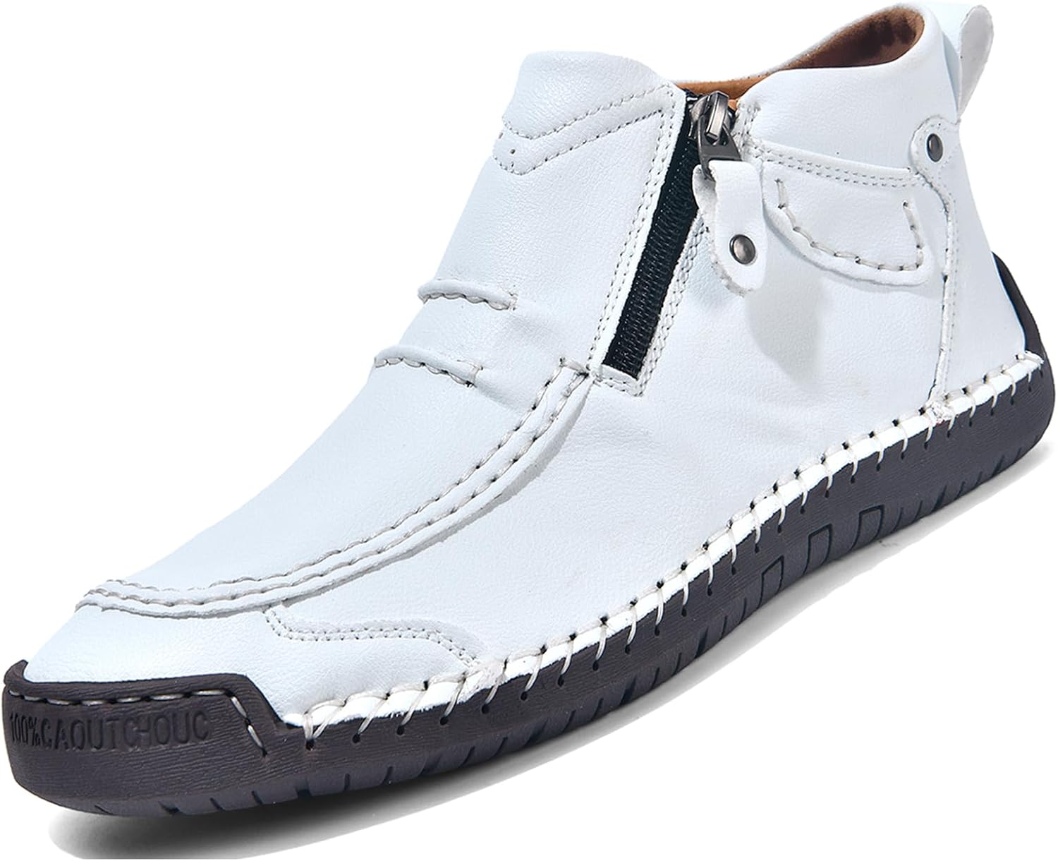 Мужские повседневные кожаные ботинки-чукка с боковой молнией, ручная работа, винтажные, легкие, без шнурков, средней высоты, мокасины, нескользящие, для работы, прогулок и вождения Ptnoka, белый
Мужские повседневные кожаные ботинки-чукка с боковой молнией, ручная работа, винтажные, легкие, без шнурков, средней высоты, мокасины, нескользящие, для работы, прогулок и вождения Ptnoka, белый