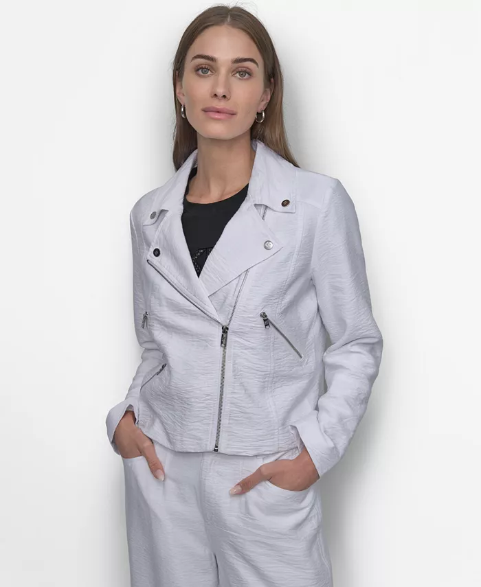 Женская куртка с молнией и фактурой "кринкл" DKNY, белый
Женская куртка с молнией и фактурой "кринкл" DKNY, белый