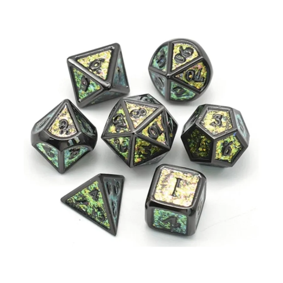 Poly Set — поля зеленого цвета, меняющие цвет (7), Dice Sets - Metal (Foam Brain Games)
Poly Set — поля зеленого цвета, меняющие цвет (7), Dice Sets - Metal (Foam Brain Games)