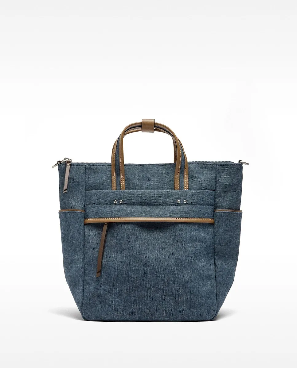 Женский рюкзак с несколькими отделениями и застежкой-молнией Parfois, темно-синий 
Женский рюкзак с несколькими отделениями и застежкой-молнией Parfois, темно-синий