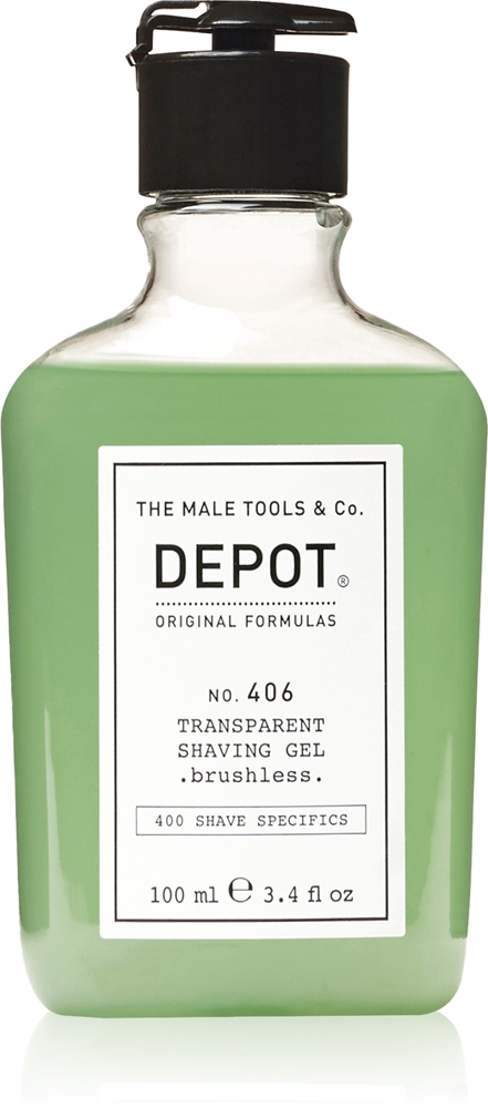400 характеристик бритья № 406 прозрачный гель для бритья. Бесщеточный. Гель для бритья Depot, brushless 100 мл
400 характеристик бритья № 406 прозрачный гель для бритья. Бесщеточный. Гель для бритья Depot, brushless 100 мл