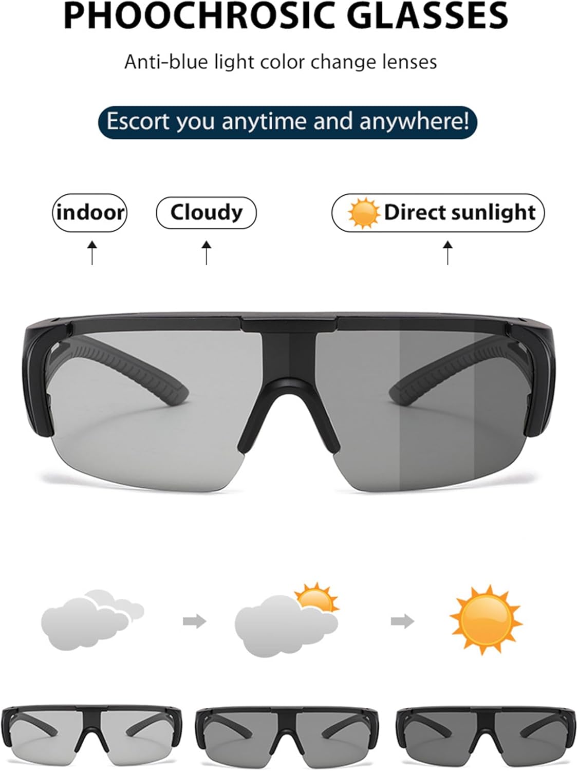 Поляризованные спортивные солнцезащитные очки bullabulling для мужчин, мужские велосипедные солнцезащитные очки с фотохромной защитой UV400 и обтекаемой формой, Black/Photochomic
Поляризованные спортивные солнцезащитные очки bullabulling для мужчин, мужские велосипедные солнцезащитные очки с фотохромной защитой UV400 и обтекаемой формой, Black/Photochomic