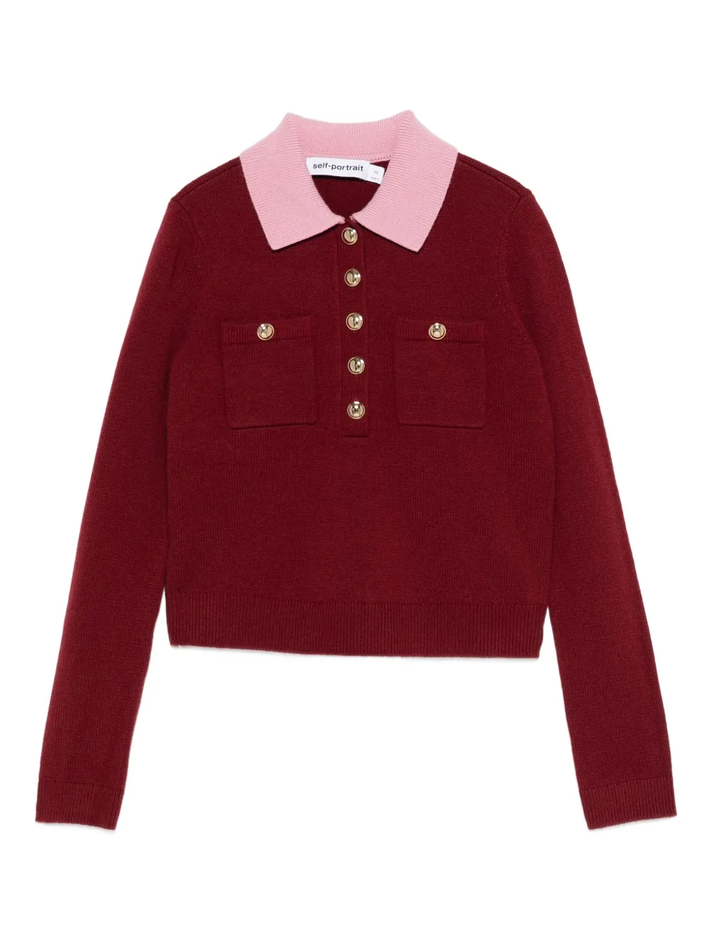 Поло с контрастным воротником Self-Portrait, красный
Поло с контрастным воротником Self-Portrait, красный