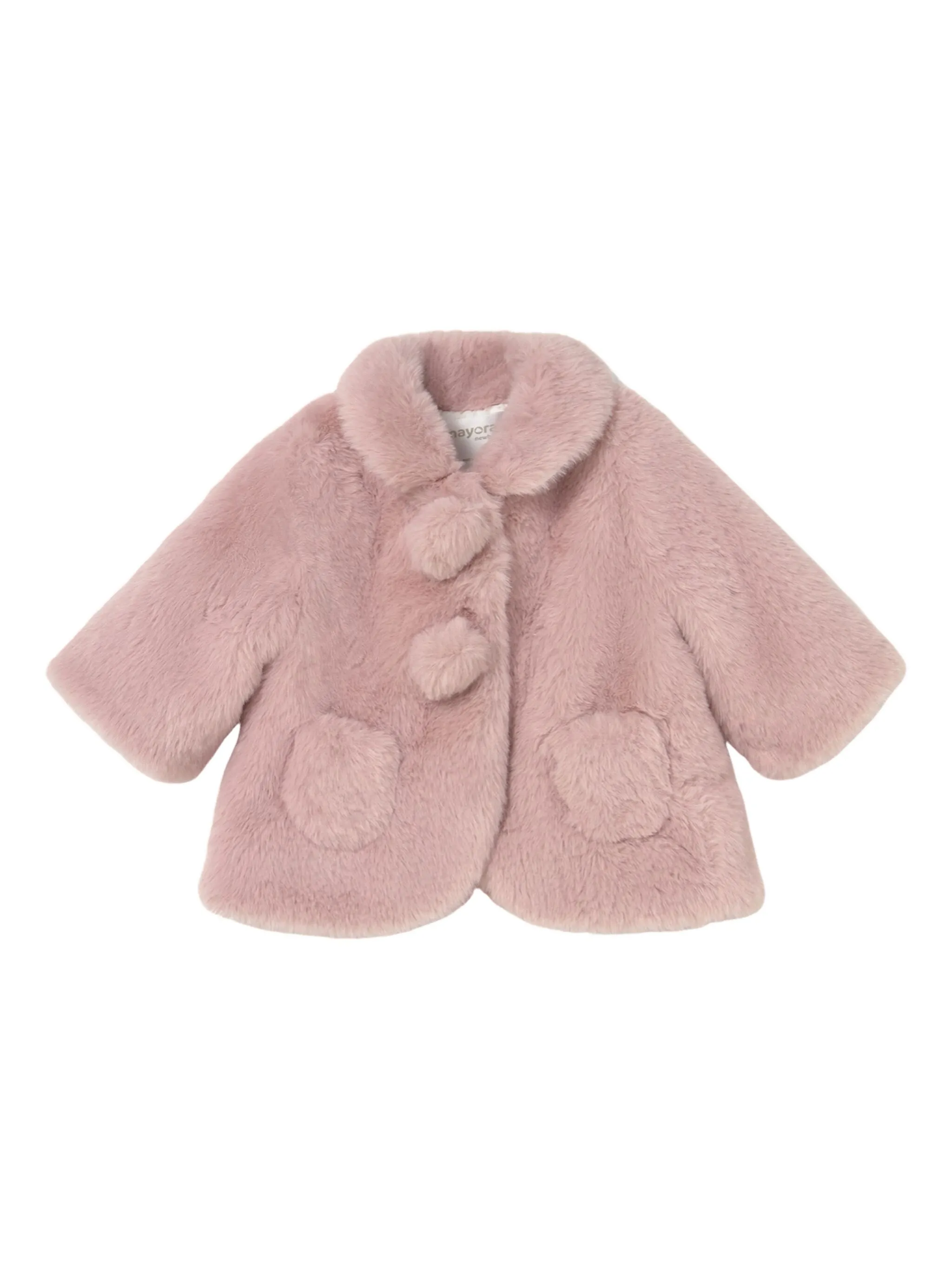 Шуба из искусственного меха с помпонами Mayoral, розовый
Шуба из искусственного меха с помпонами Mayoral, розовый