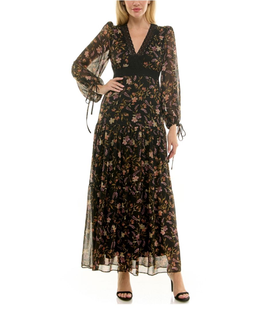 Женское кружевное многоярусное платье с V-образным вырезом Taylor, Black Posy Peach
Женское кружевное многоярусное платье с V-образным вырезом Taylor, Black Posy Peach