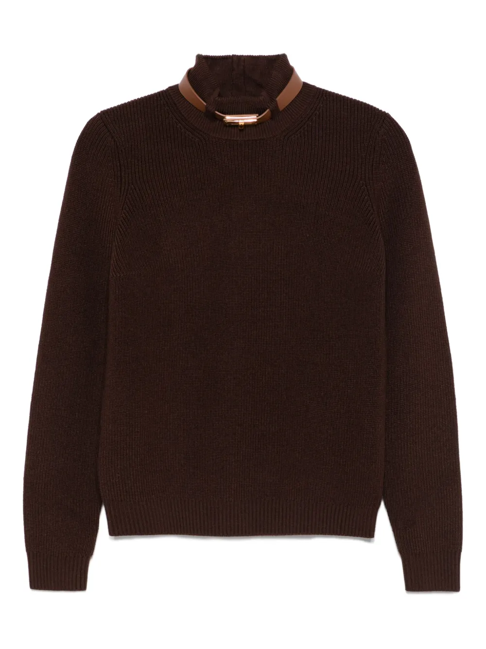 Свитер с высоким воротником Elisabetta Franchi, коричневый
Свитер с высоким воротником Elisabetta Franchi, коричневый